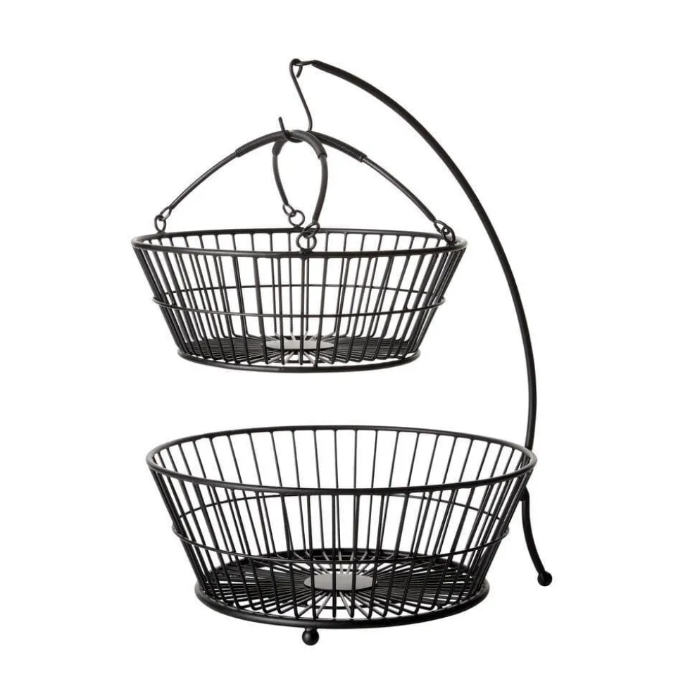 Tully 2 Tier Fruit Storage Basket with Banana Hook