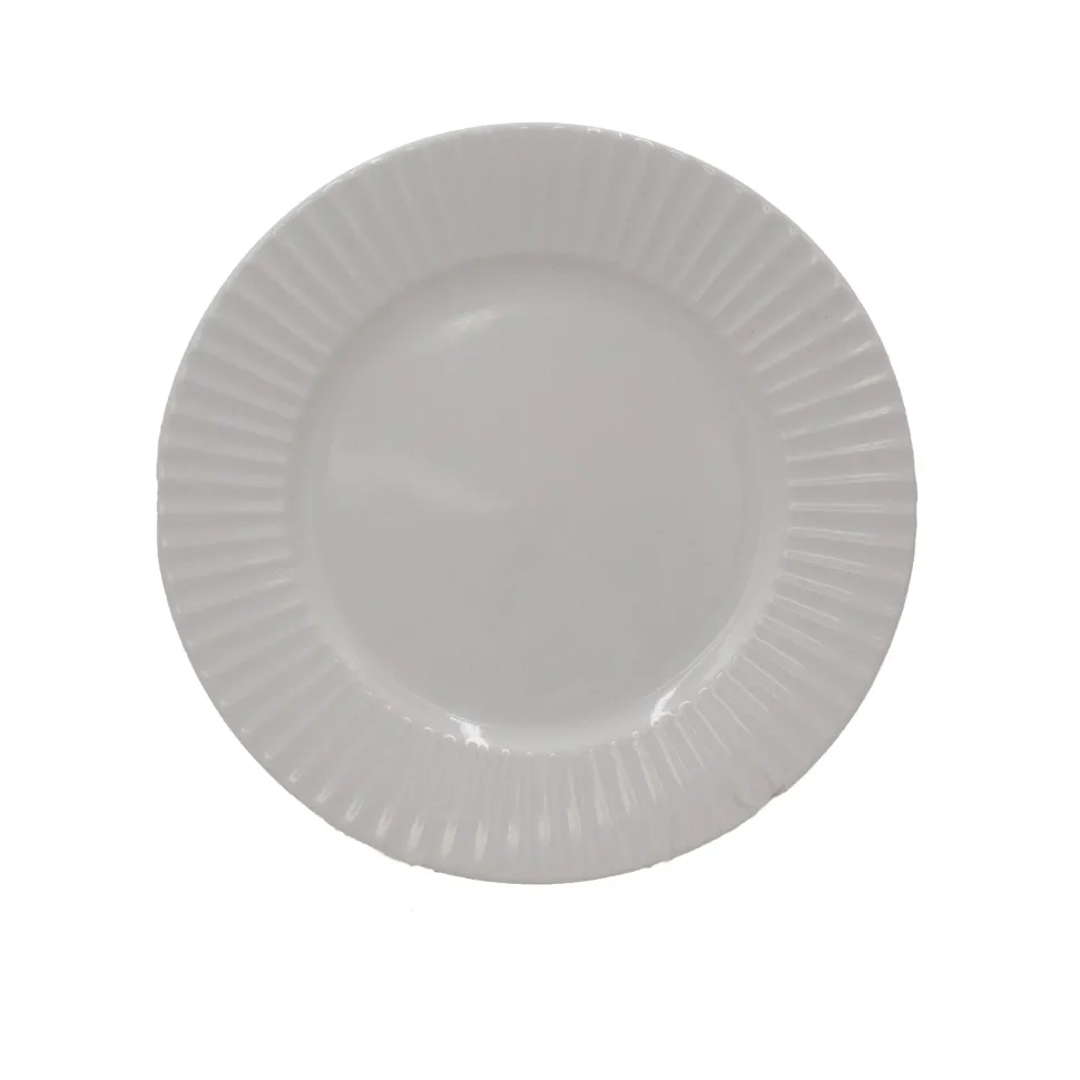 White Embossed 32 Piece Dinnerware Set, Service for 8