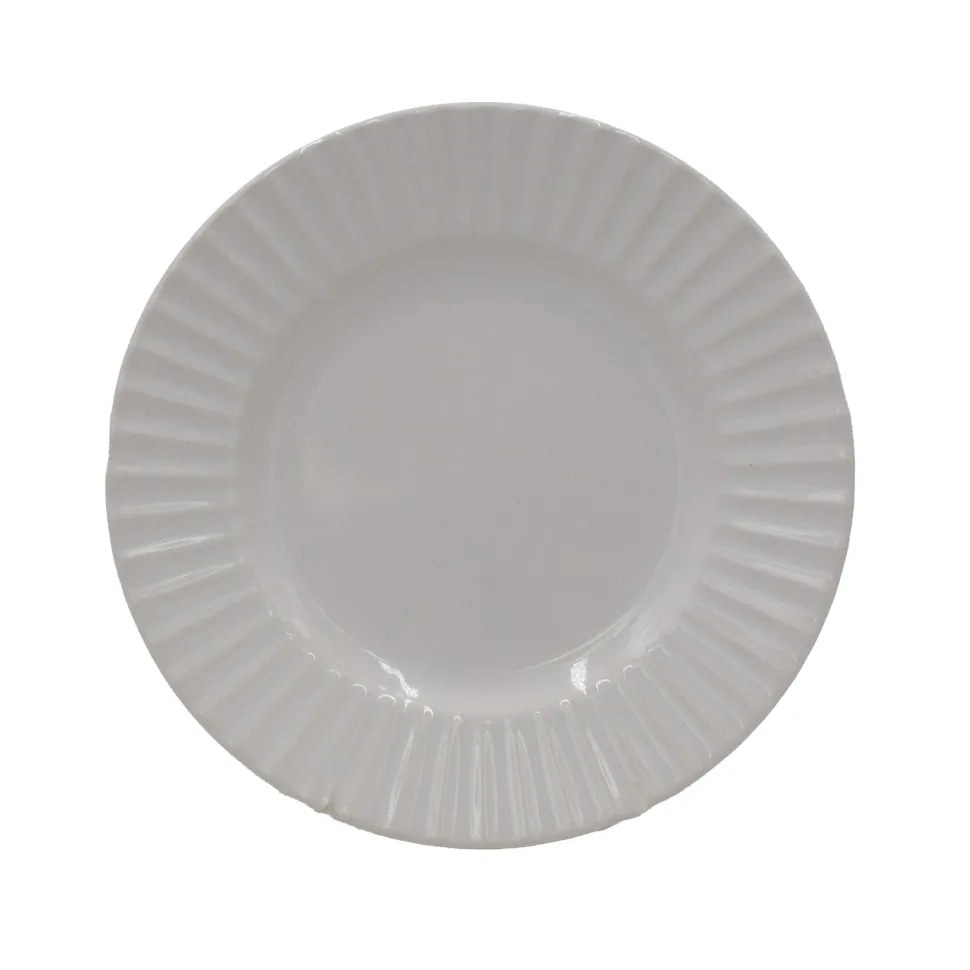 White Embossed 32 Piece Dinnerware Set, Service for 8