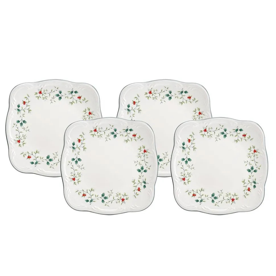 Winterberry® Set of 4 Square Dinner Plates